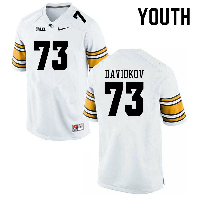 Youth #73 David Davidkov Iowa Hawkeyes College Football Jerseys Sale-White
